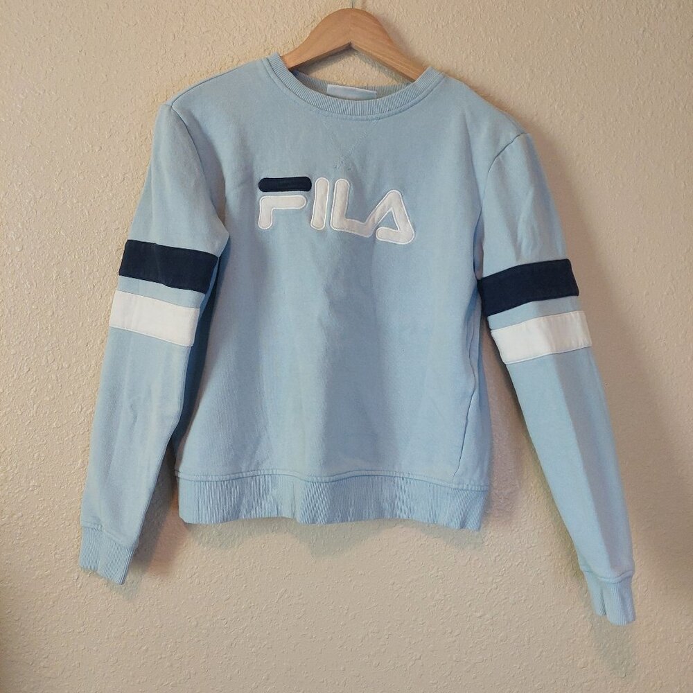 Fila Blue/White Women Crewneck Sz S